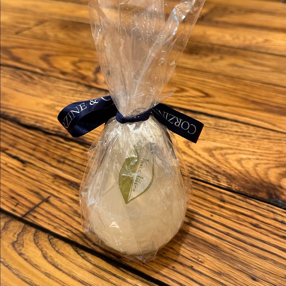 NWT🕯️VANCE KITIRA TIMBER UNSCENTED PEAR SHAPED ECRU CANDLE 24 HOUR BURN TIME